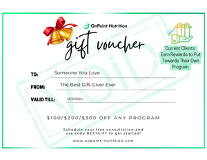 $300 OnPoint Nutrition Gift Card (1-1 Coaching)